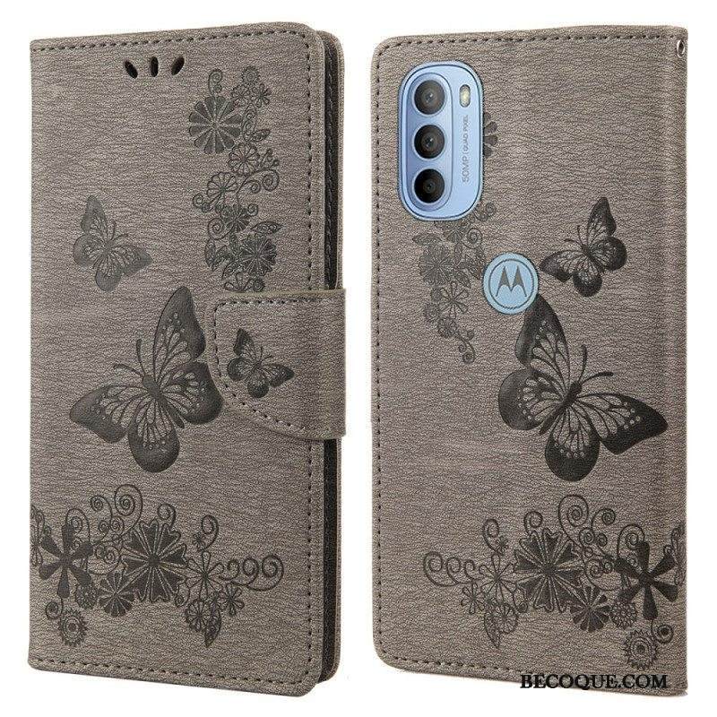 Kotelot Moto G51 5G Suojaketju Kuori Upeat Hihnaperhoset