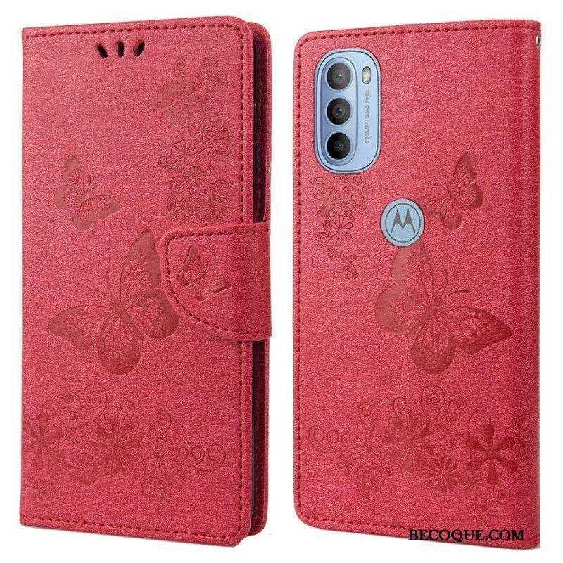 Kotelot Moto G51 5G Suojaketju Kuori Upeat Hihnaperhoset