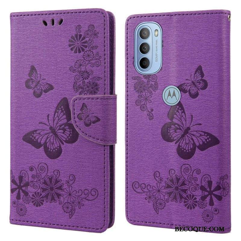 Kotelot Moto G51 5G Suojaketju Kuori Upeat Hihnaperhoset