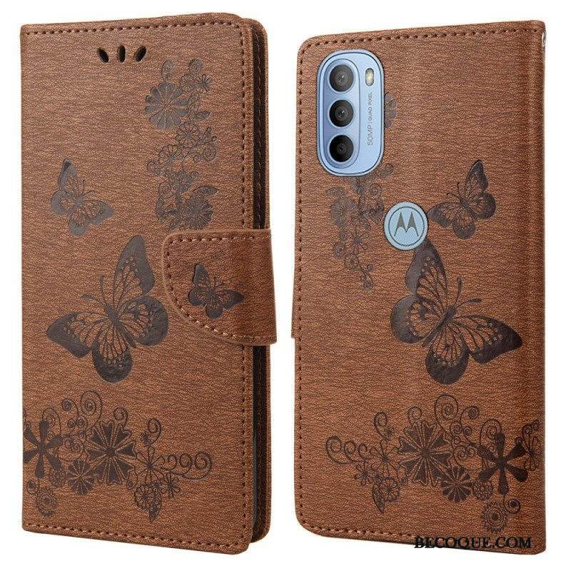 Kotelot Moto G51 5G Suojaketju Kuori Upeat Hihnaperhoset