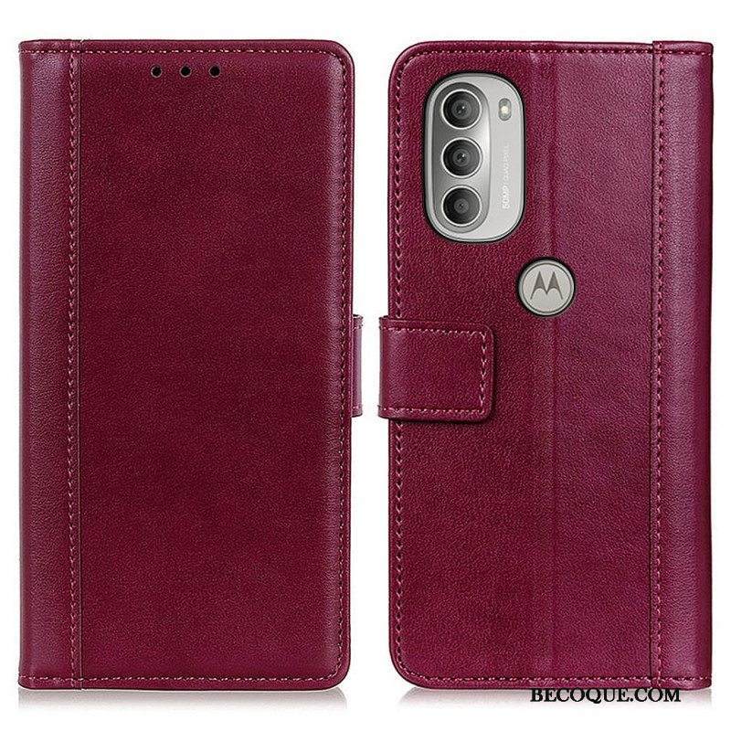 Kotelot Moto G51 5G Värillinen Versio Haljasnahka