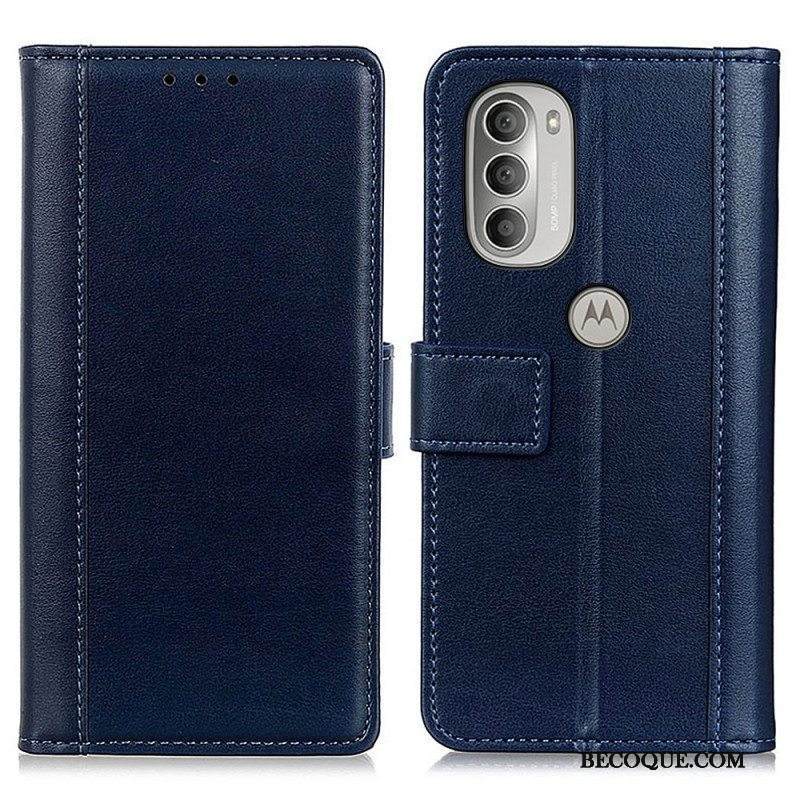 Kotelot Moto G51 5G Värillinen Versio Haljasnahka