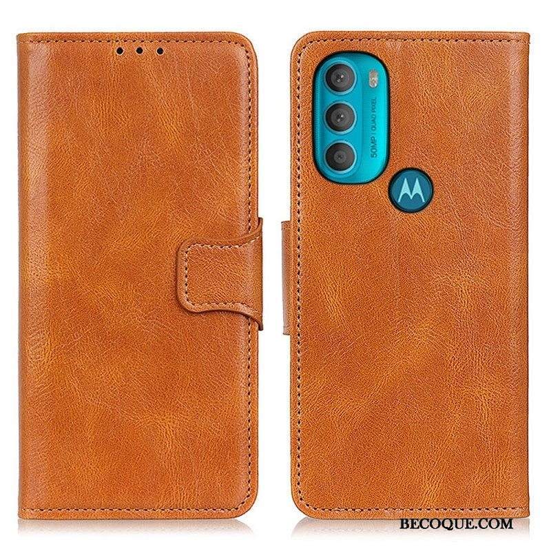 Kotelot Moto G71 5G Käännettävä Nahkaefekti