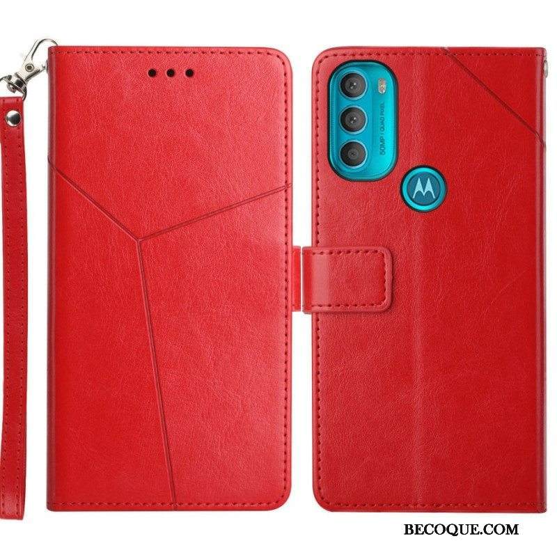 Kotelot Moto G71 5G Tyylikäs Nahkainen Geo Y -design