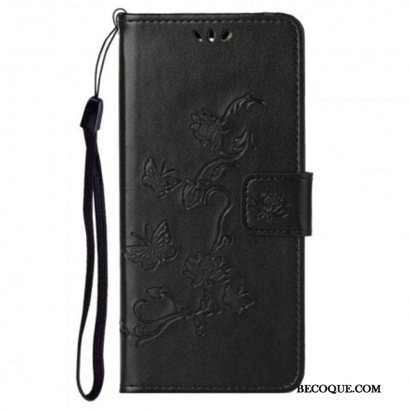 Kotelot Motorola Edge 20 Pro Suojaketju Kuori Perhoset Ja Kukat -hihna