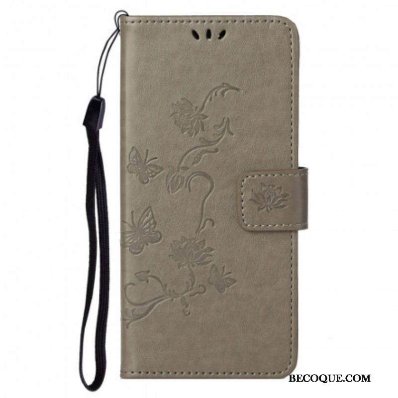 Kotelot Motorola Edge 20 Pro Suojaketju Kuori Perhoset Ja Kukat -hihna