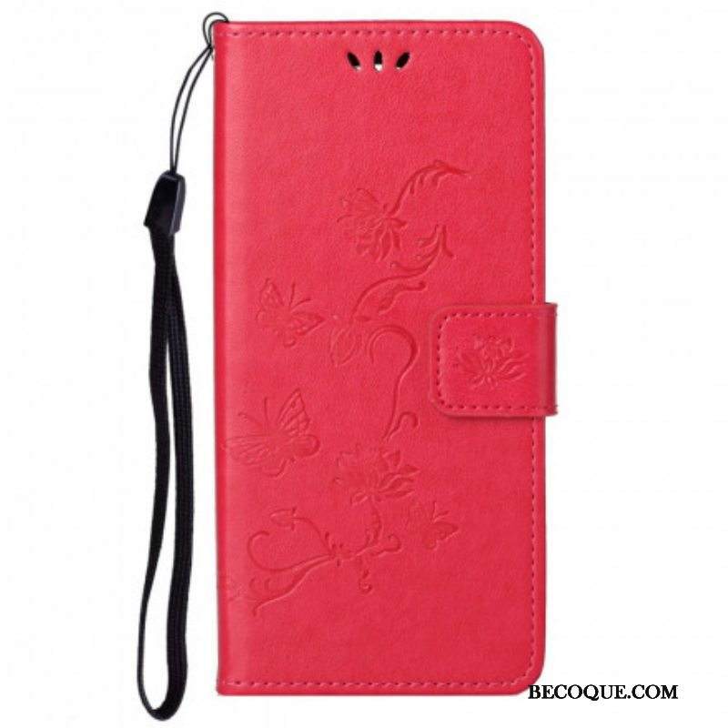 Kotelot Motorola Edge 20 Pro Suojaketju Kuori Perhoset Ja Kukat -hihna