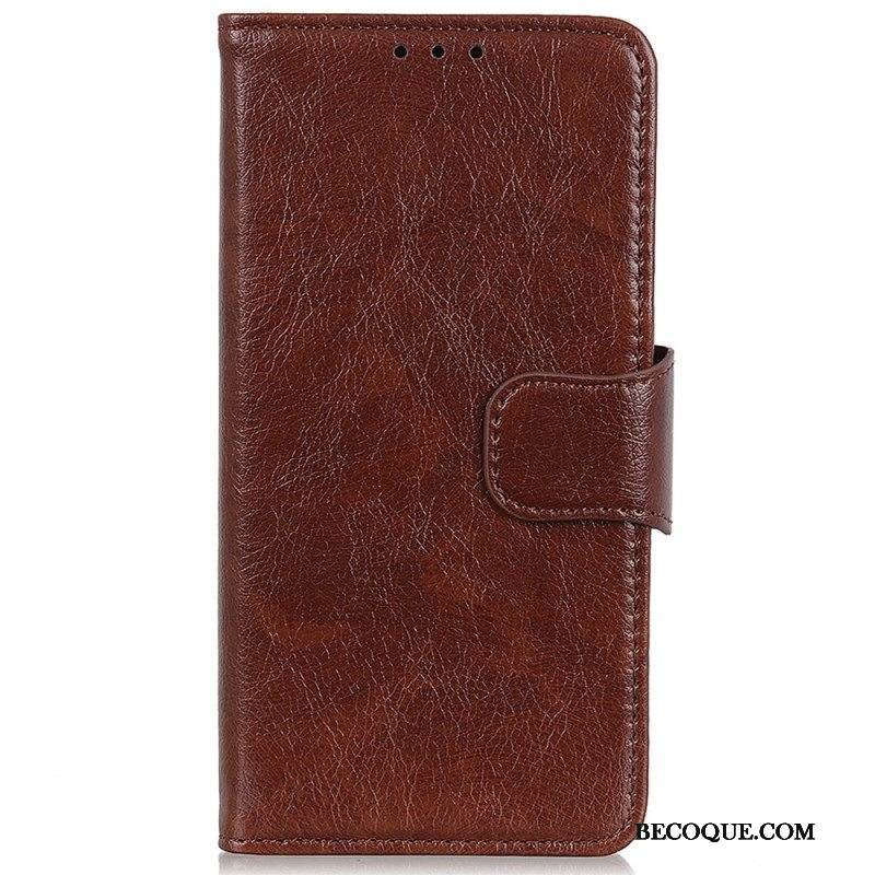 Kotelot Motorola Edge 40 Pro Halkaistu Nappan Nahka