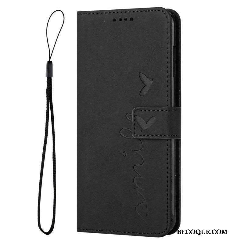 Kotelot Motorola Edge 40 Pro Hymyile Lanyardin Kanssa