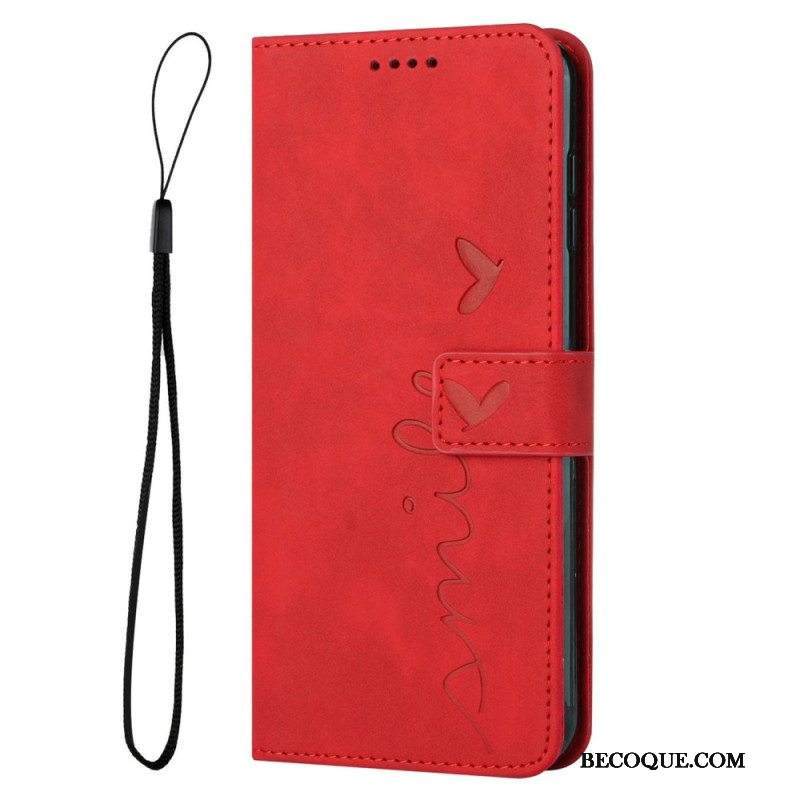 Kotelot Motorola Edge 40 Pro Hymyile Lanyardin Kanssa