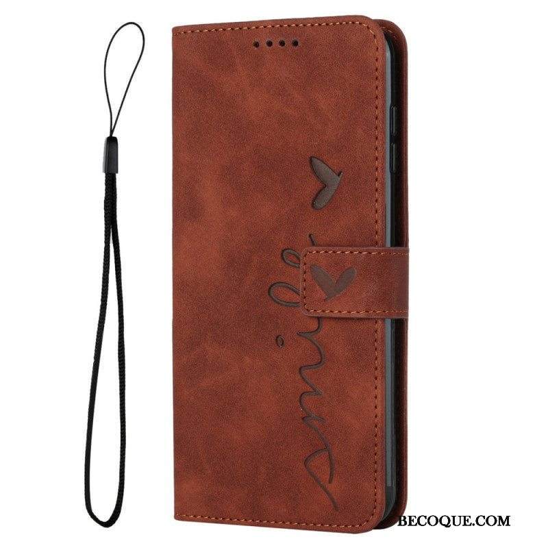 Kotelot Motorola Edge 40 Pro Hymyile Lanyardin Kanssa