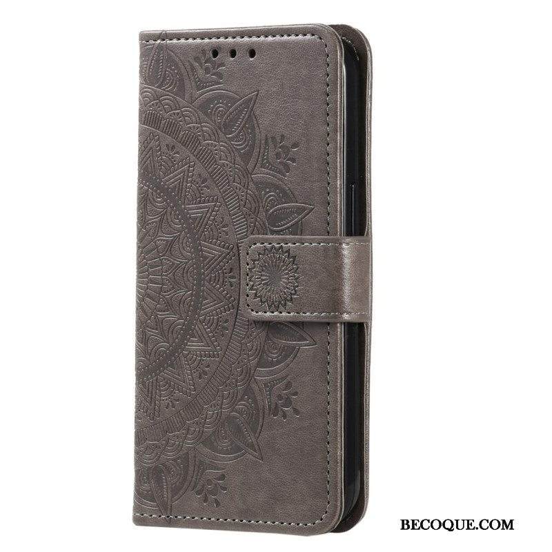 Kotelot Motorola Edge 40 Pro Mandala-aurinko Kaulanauhalla