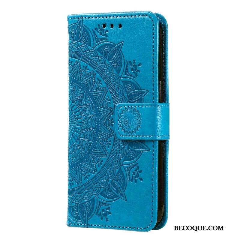 Kotelot Motorola Edge 40 Pro Mandala-aurinko Kaulanauhalla