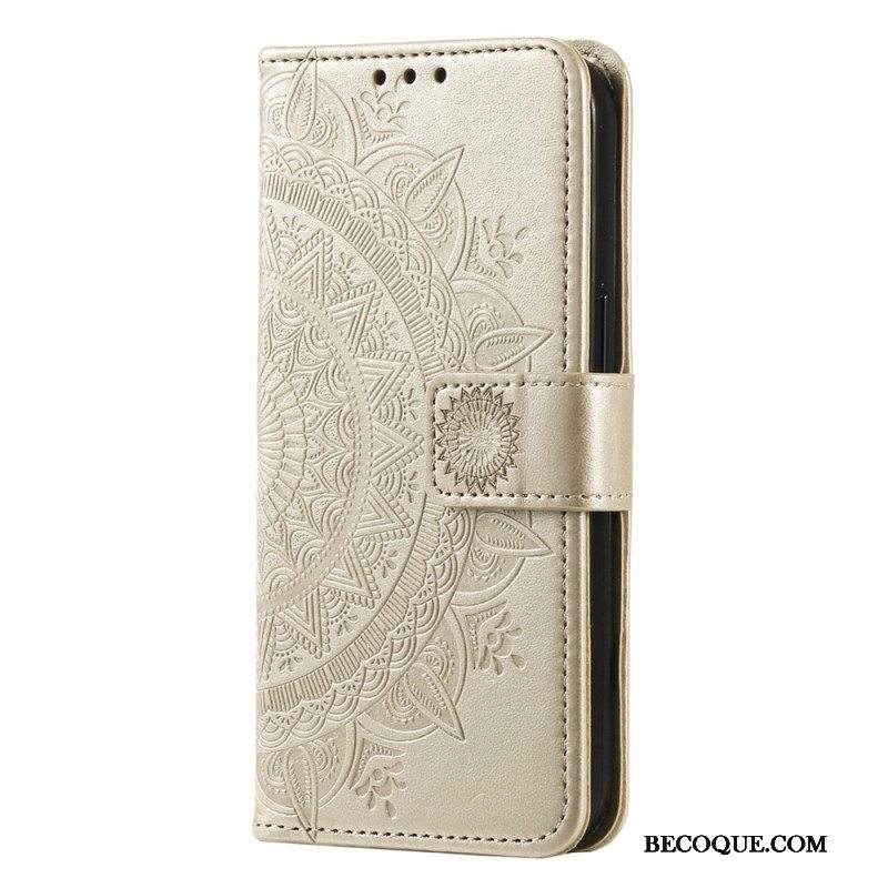 Kotelot Motorola Edge 40 Pro Mandala-aurinko Kaulanauhalla