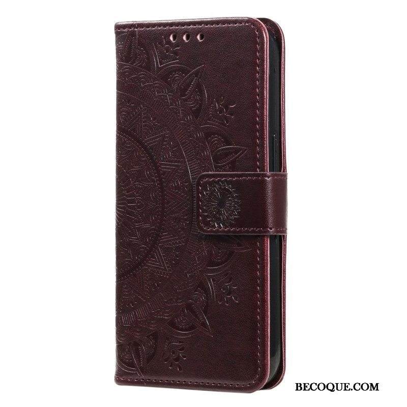 Kotelot Motorola Edge 40 Pro Mandala-aurinko Kaulanauhalla