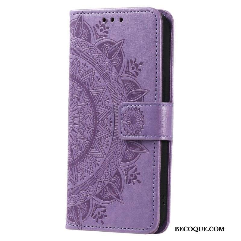 Kotelot Motorola Edge 40 Pro Mandala-aurinko Kaulanauhalla