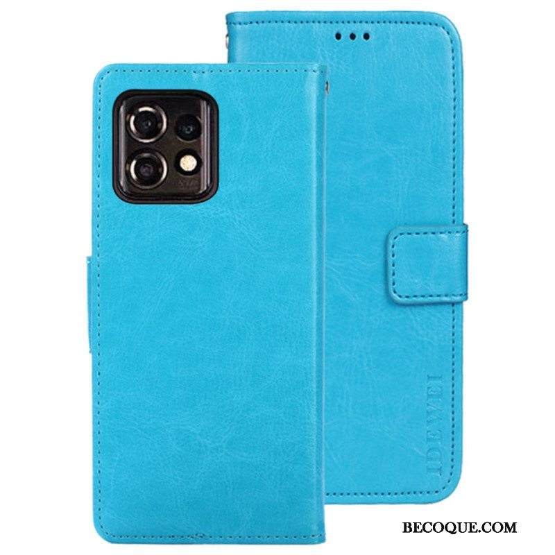 Kotelot Motorola Edge 40 Pro Nahkajäljitelmä Idewei