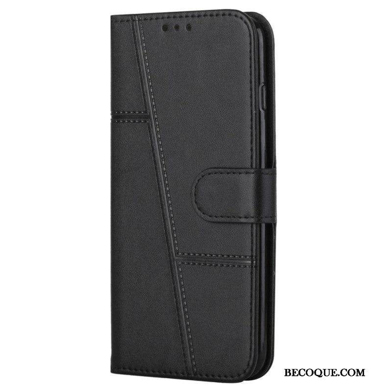 Kotelot Samsung Galaxy A13 5G / A04s Suojaketju Kuori Strappy Geo Leather Effect