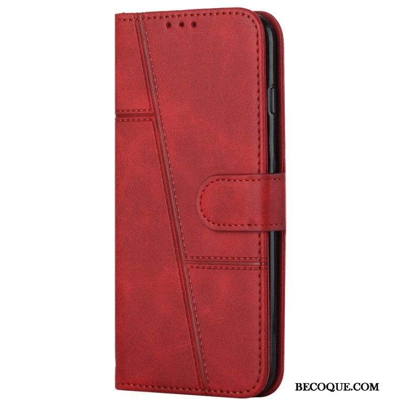 Kotelot Samsung Galaxy A13 5G / A04s Suojaketju Kuori Strappy Geo Leather Effect