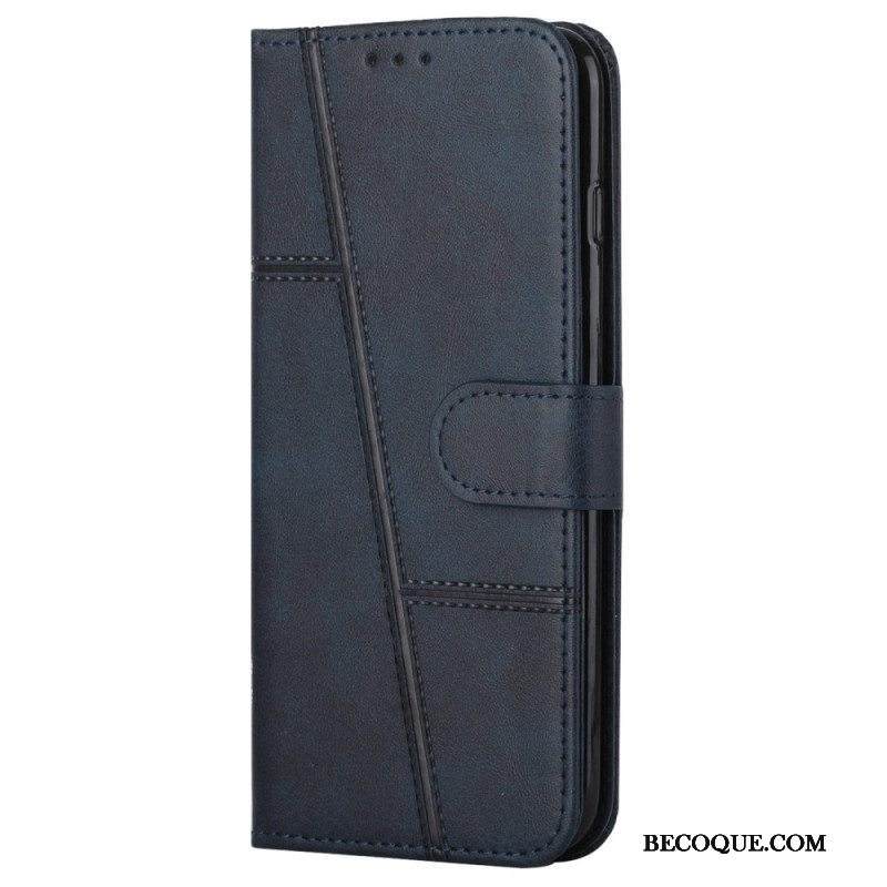 Kotelot Samsung Galaxy A13 5G / A04s Suojaketju Kuori Strappy Geo Leather Effect