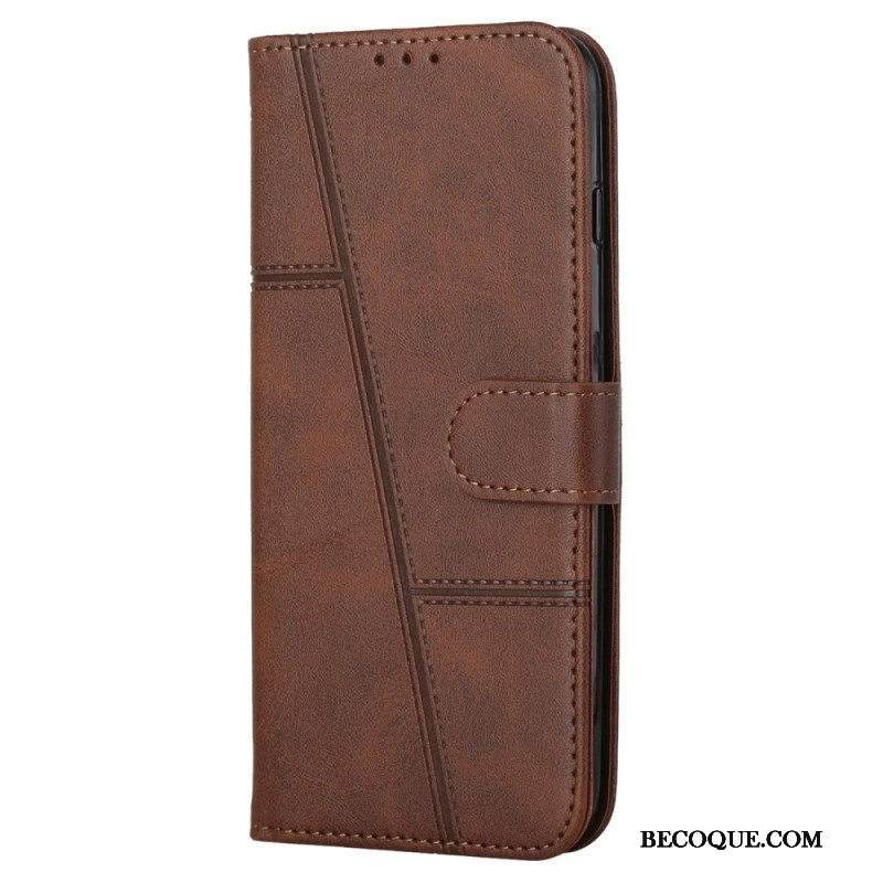 Kotelot Samsung Galaxy A13 5G / A04s Suojaketju Kuori Strappy Geo Leather Effect