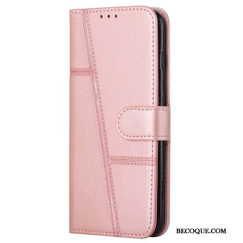 Kotelot Samsung Galaxy A13 5G / A04s Suojaketju Kuori Strappy Geo Leather Effect