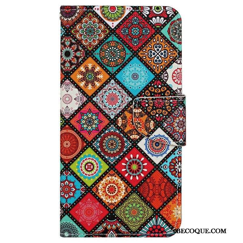 Kotelot Samsung Galaxy A13 Patchwork Kaulanauhalla