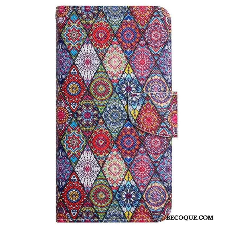 Kotelot Samsung Galaxy A13 Patchwork Kaulanauhalla