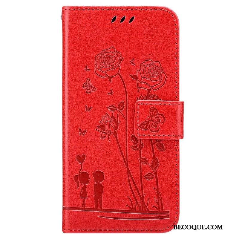 Kotelot Samsung Galaxy A13 Suojaketju Kuori Romanttisia Ruusuja Hihnalla