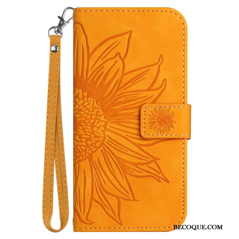 Kotelot Samsung Galaxy A15 Auringonkukka Hihnalla