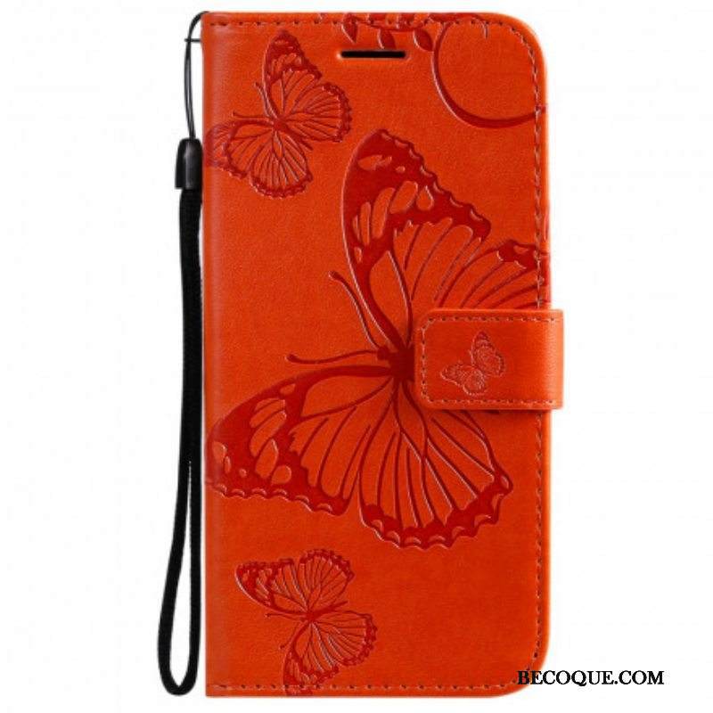 Kotelot Samsung Galaxy A52 4G / A52 5G / A52s 5G Suojaketju Kuori Jättiläishihnaperhoset