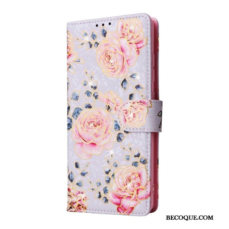 Kotelot Samsung Galaxy A53 5G Rfid-kukat Kaulanauhalla