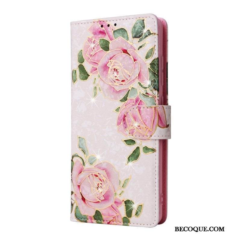 Kotelot Samsung Galaxy A53 5G Rfid-kukat Kaulanauhalla