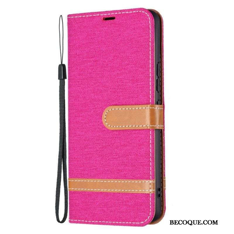 Kotelot Samsung Galaxy A53 5G Suojaketju Kuori Kangas- Ja Nahkaefektihihna