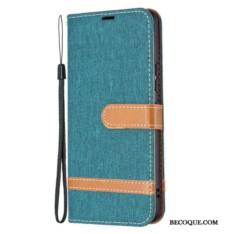 Kotelot Samsung Galaxy A53 5G Suojaketju Kuori Kangas- Ja Nahkaefektihihna