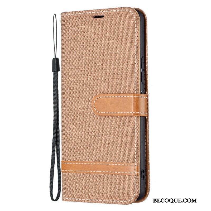 Kotelot Samsung Galaxy A53 5G Suojaketju Kuori Kangas- Ja Nahkaefektihihna