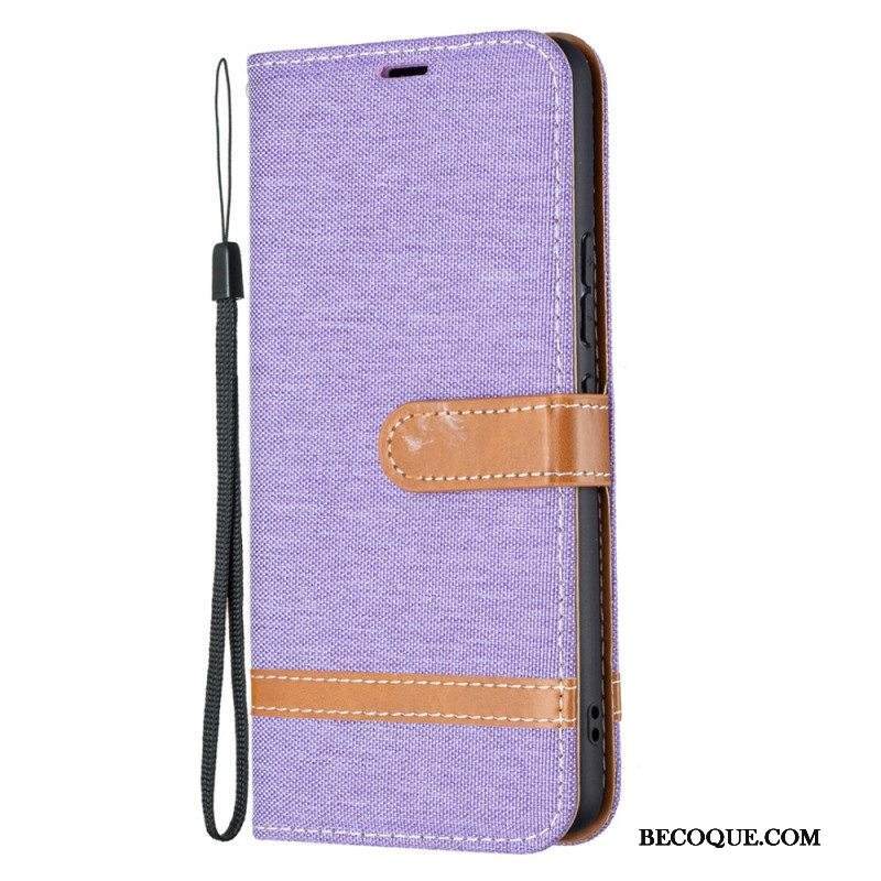 Kotelot Samsung Galaxy A53 5G Suojaketju Kuori Kangas- Ja Nahkaefektihihna