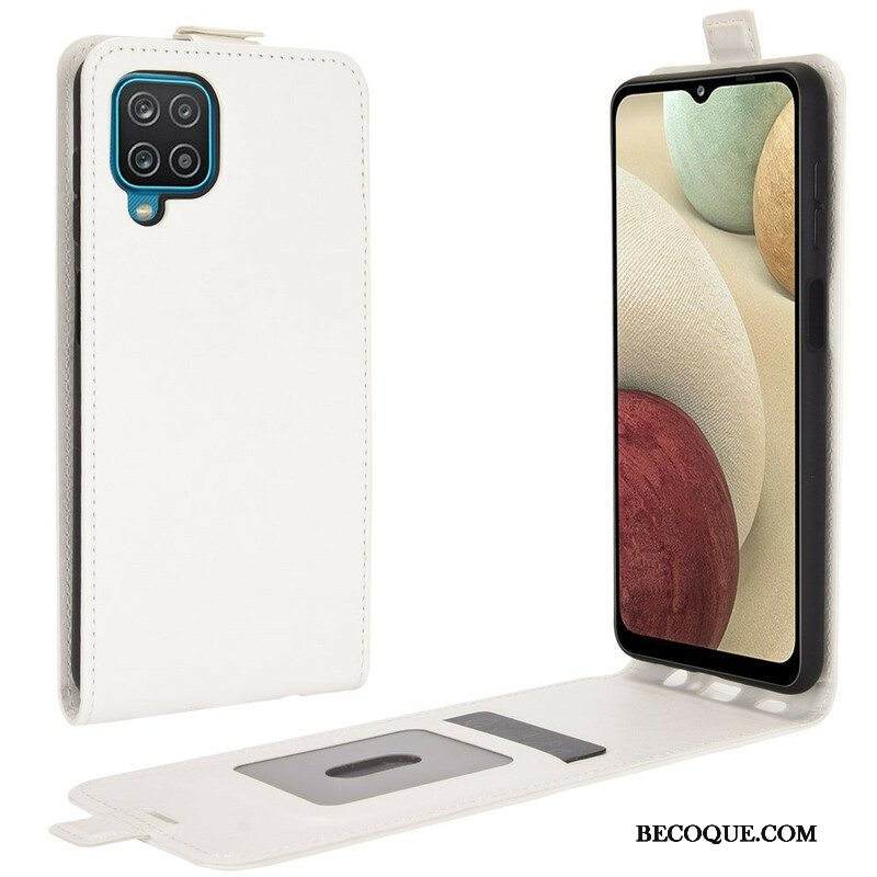 Kotelot Samsung Galaxy M12 / A12 Nahkatehoste Pystysuora Läppä