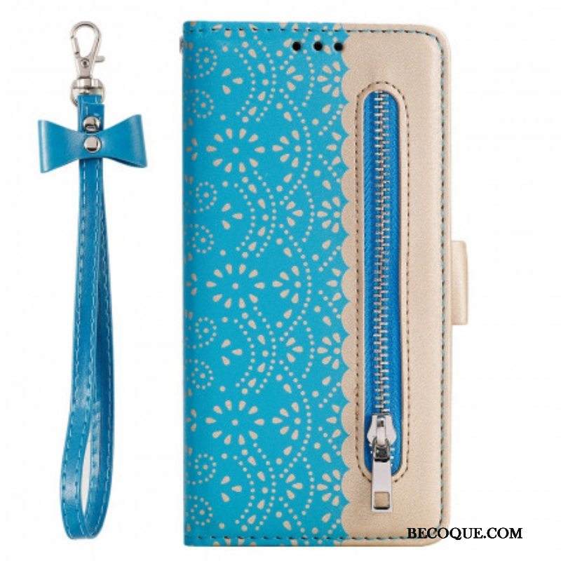 Kotelot Samsung Galaxy M12 / A12 Suojaketju Kuori Pitsihihna Kolikkokukkaro