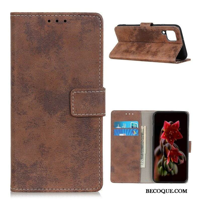 Kotelot Samsung Galaxy M12 / A12 Vintage Keinonahkaa