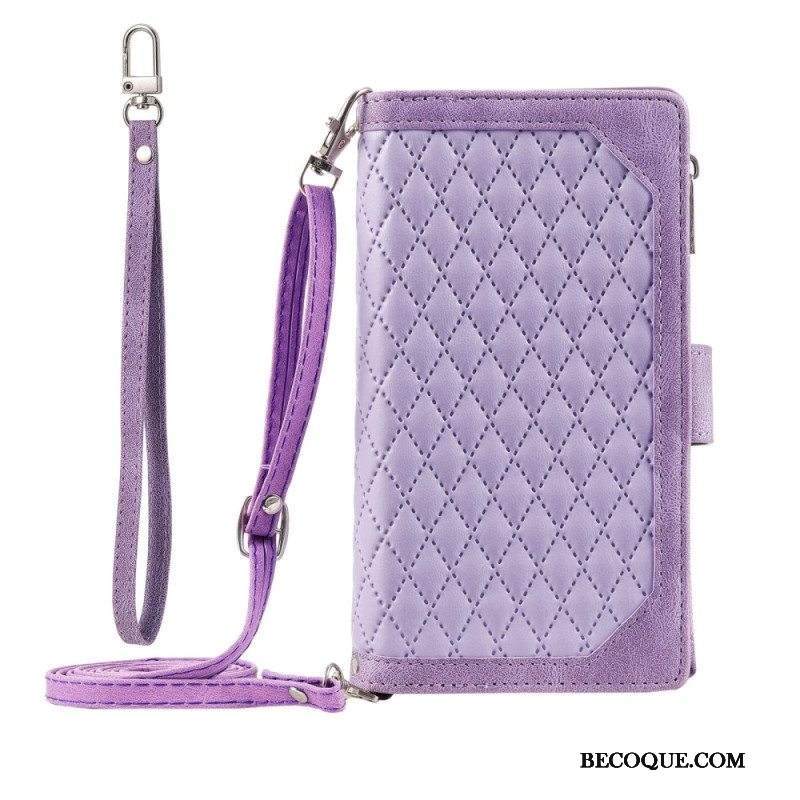 Kotelot Samsung Galaxy M13 Tikattu Olkahihnalla Ja Hihnalla