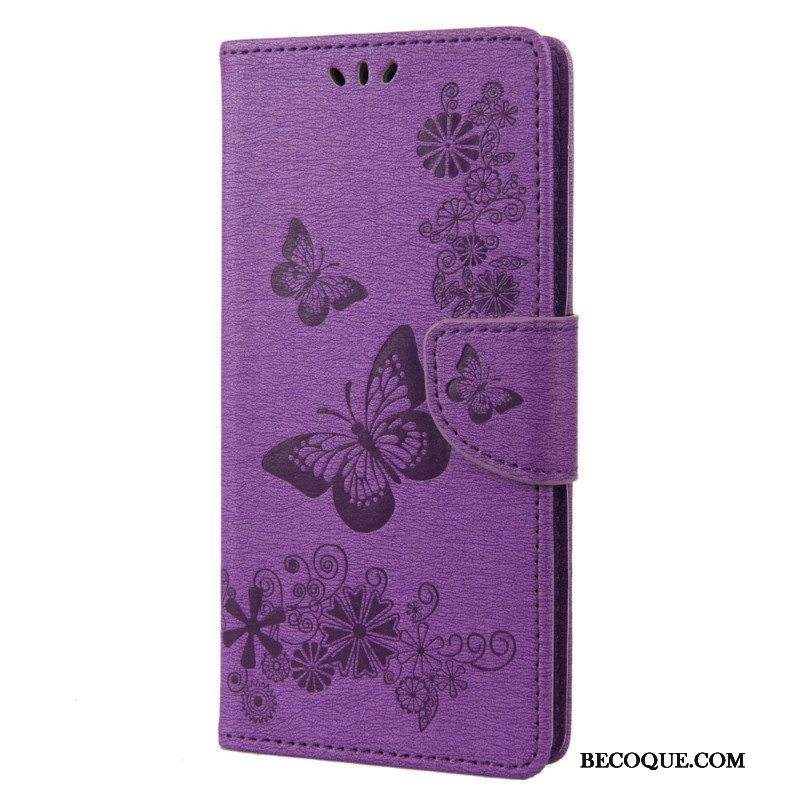 Kotelot Samsung Galaxy M23 5G Suojaketju Kuori Stringit Perhoset