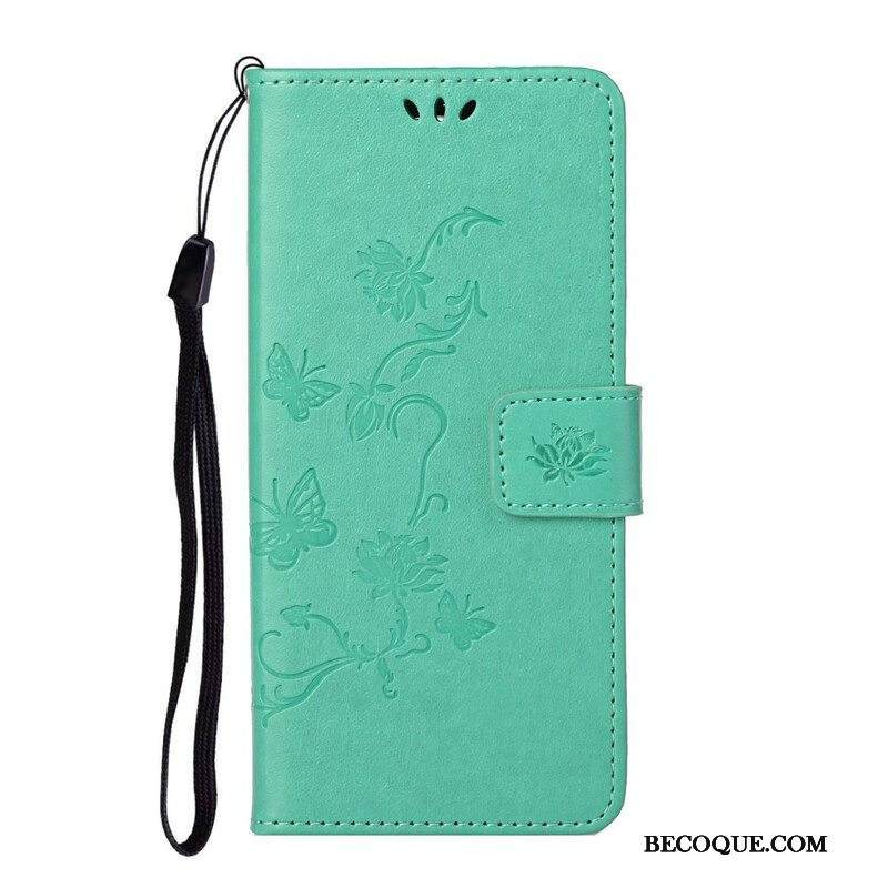 Kotelot Samsung Galaxy S21 5G Suojaketju Kuori Stringit Perhosia Ja Kukkia