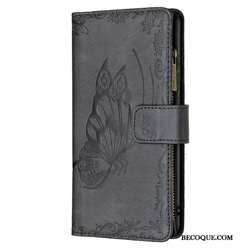 Kotelot Samsung Galaxy S21 FE Butterfly Barokki Vetoketjullinen Tasku