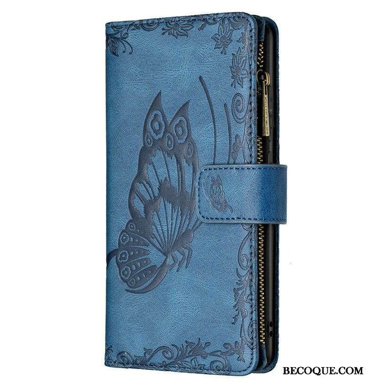 Kotelot Samsung Galaxy S21 FE Butterfly Barokki Vetoketjullinen Tasku