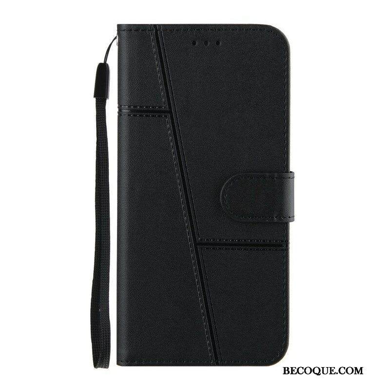 Kotelot Samsung Galaxy S21 FE Suojaketju Kuori Strappy Geo Leather Effect