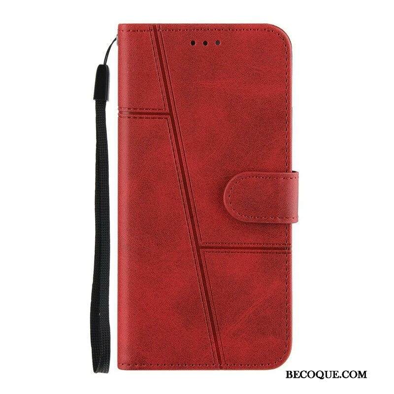 Kotelot Samsung Galaxy S21 FE Suojaketju Kuori Strappy Geo Leather Effect