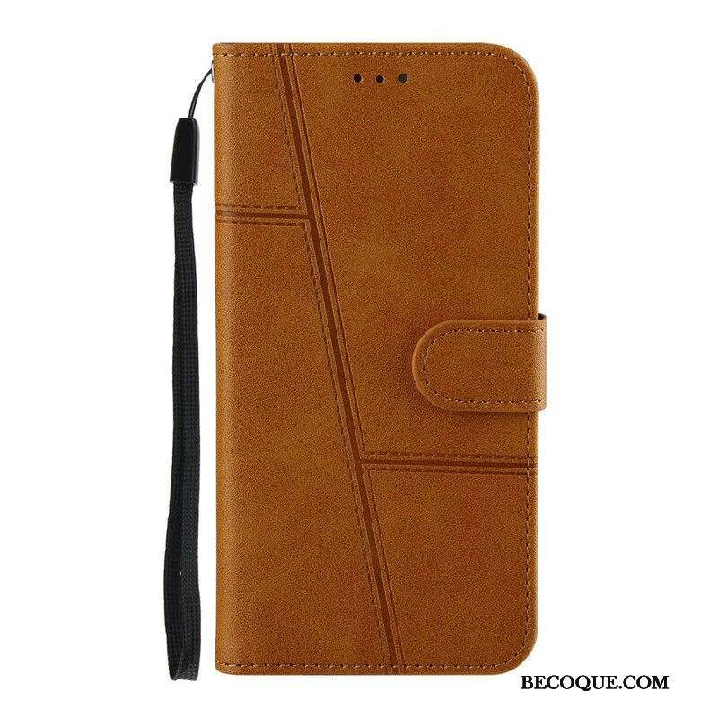 Kotelot Samsung Galaxy S21 FE Suojaketju Kuori Strappy Geo Leather Effect