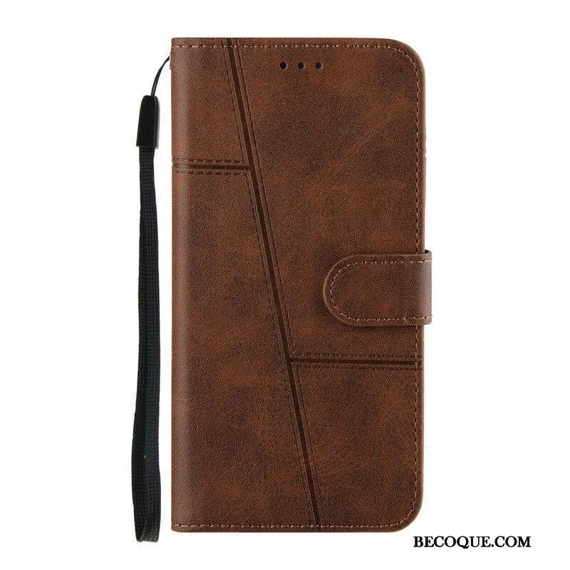 Kotelot Samsung Galaxy S21 FE Suojaketju Kuori Strappy Geo Leather Effect