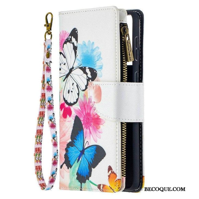 Kotelot Samsung Galaxy S21 Plus 5G Perhosten Vetoketjullinen Tasku